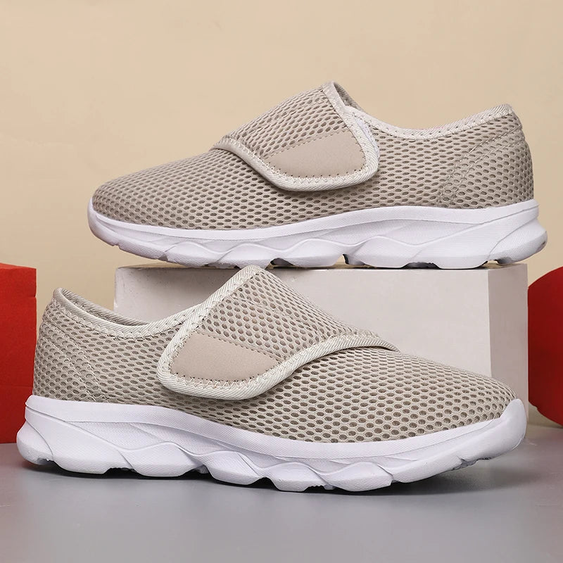 Unisex Weitgeschnittene Sneaker – Atmungsaktive Mesh Freizeitschuhe | Bequeme Flache Schuhe für Damen & Herren Kaufschwan®