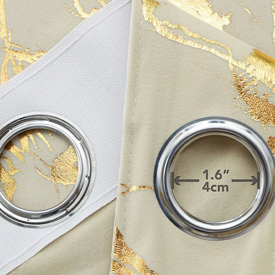 Gold Marmor Druck Verdunkelungsvorhang Thermisch Isoliert Champagner Farbe für Wohnzimmer Schlafzimmer 2 Stück/Set Kaufschwan®