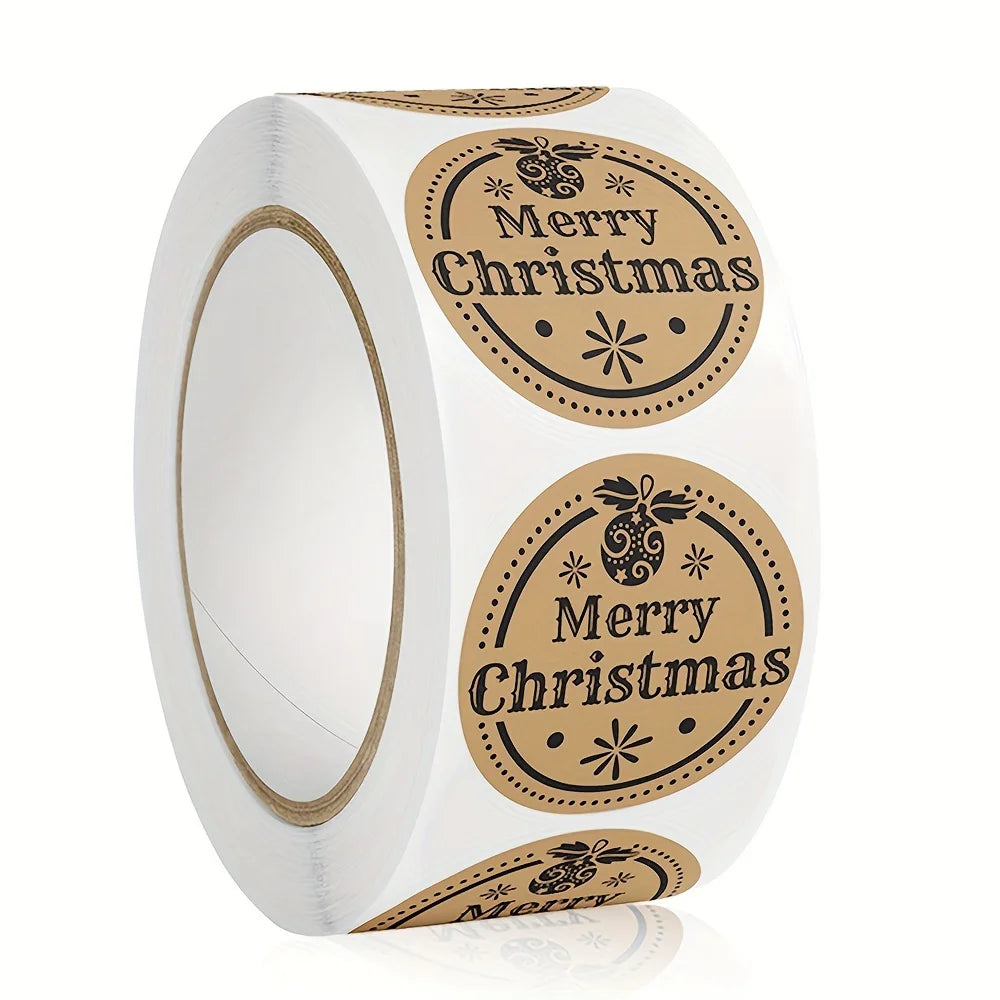 500 Stück „Merry Christmas“-Aufkleber – Festliche Geschenkaufkleber | Deko-Etiketten für Geschenke, Umschläge, Karten & Weihnachtsverpackungen