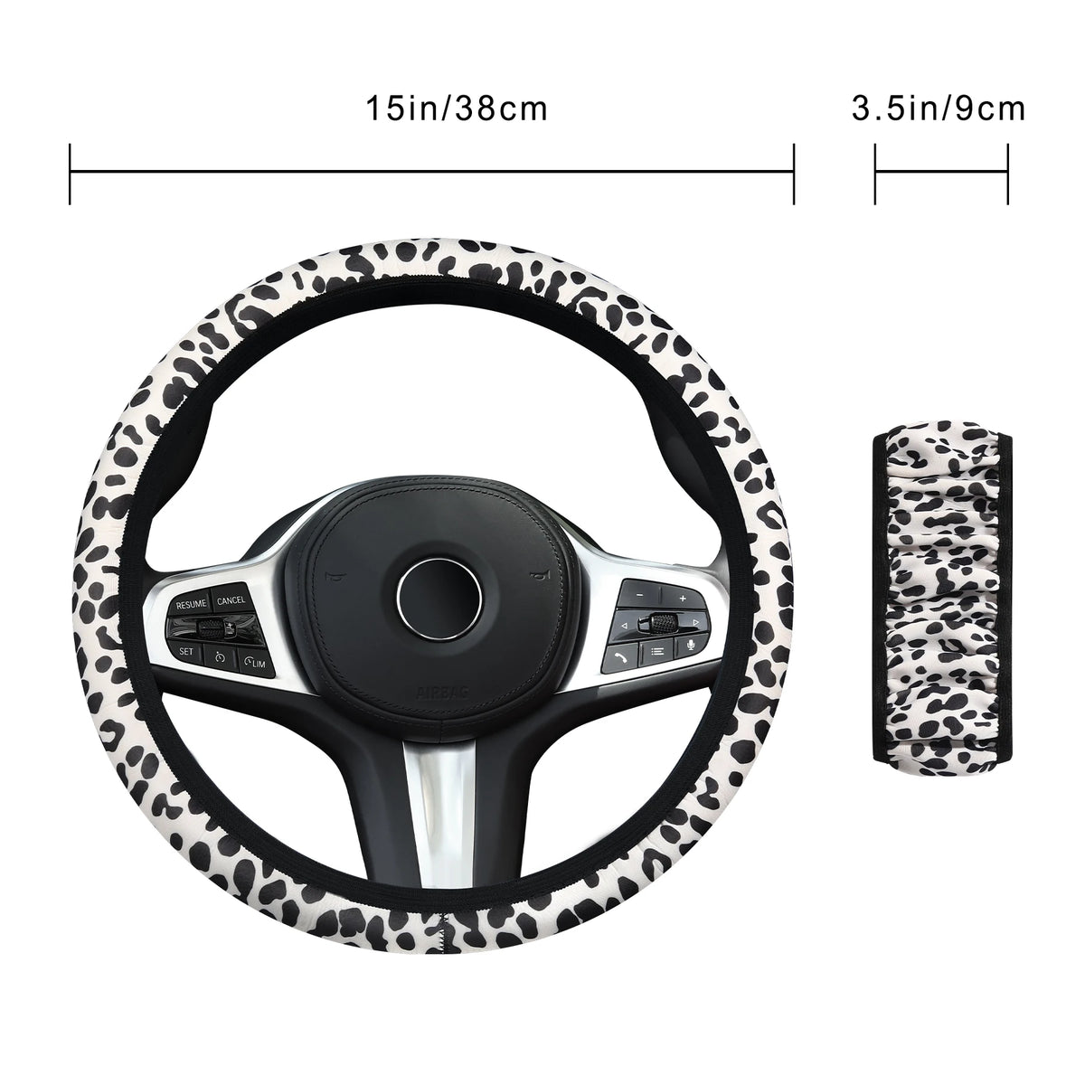 Lenkradbezug mit Leopardenmuster – Atmungsaktive Rutschhemmende Ringlose Lenkradabdeckung fürs Auto Kaufschwan®
