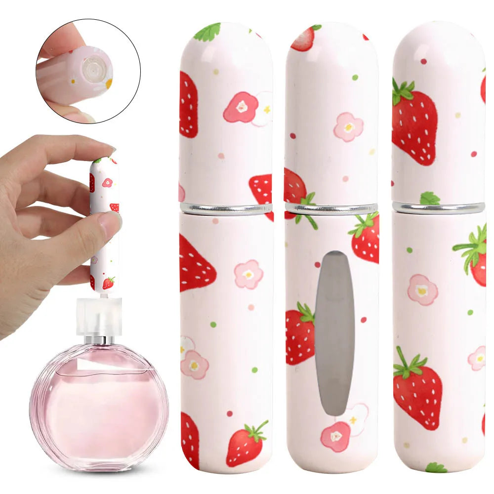 3Pcs 5ml Perfume Refillable Bottle Printing Flower Portable Mini Travel Spray Atomizer for Women Pocket Cologne Dispenser Kaufschwan® 02 3Pcs