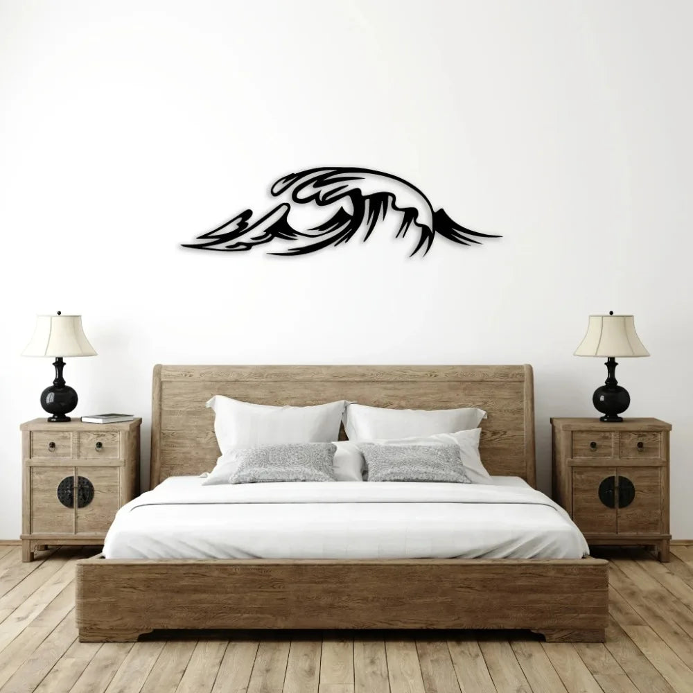 Meereswelle Metall Wandbild – Rostfreie Eisen Hängedekoration Kaufschwan®