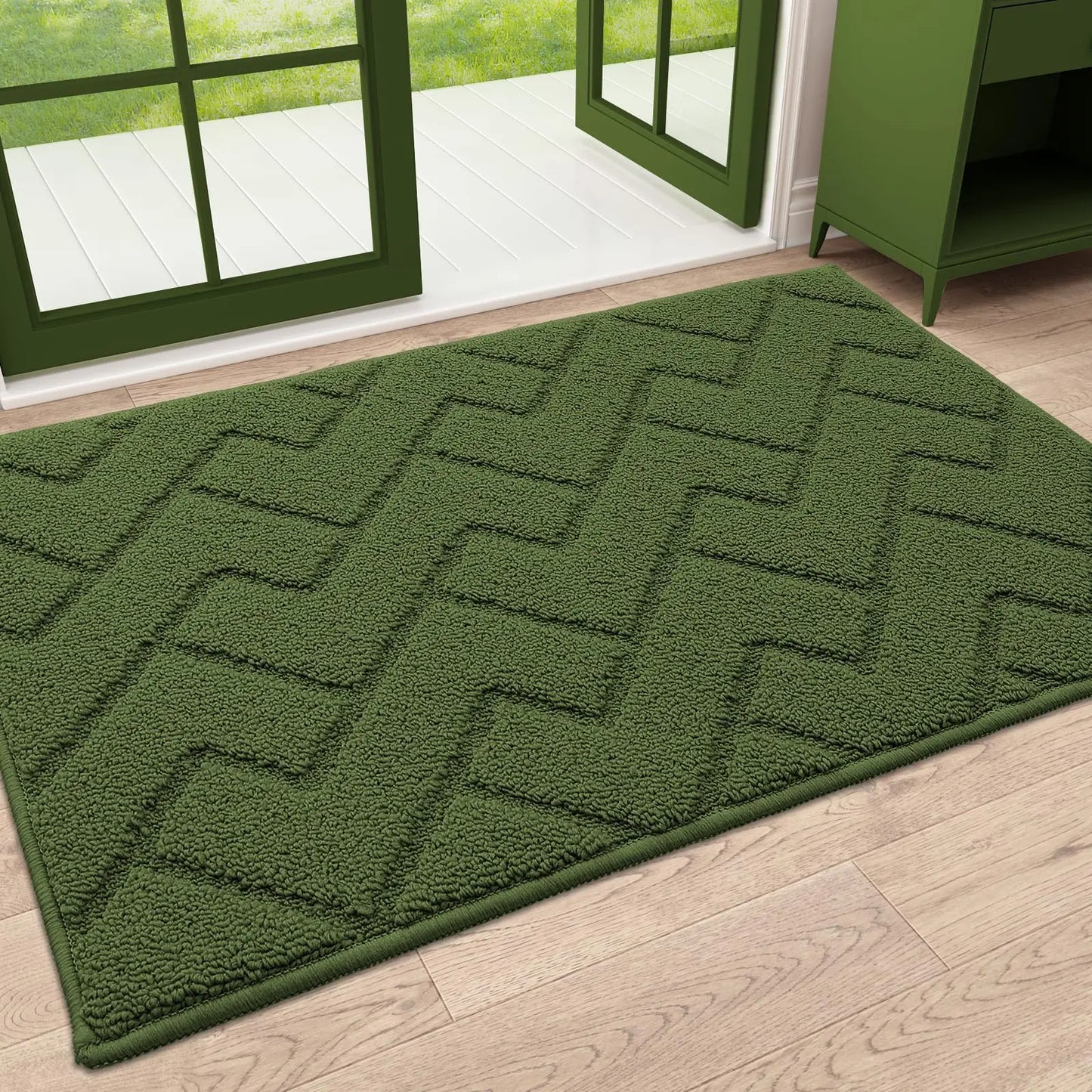 Rutschfeste Türmatte – Wasserdichte & Schmutzabweisende Küchenmatte für Innenbereiche Kaufschwan® Grün 60X90cm