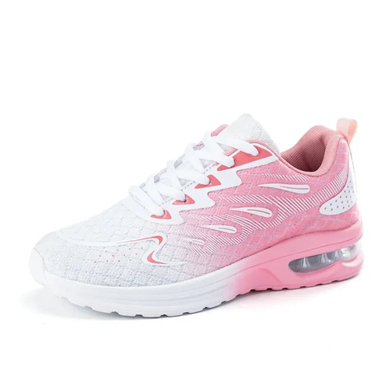Damen Air Cushion Sneaker – Modische Walkingschuhe | Atmungsaktive Mesh Tennisschuhe & Sportschuhe Kaufschwan® Rosa 36