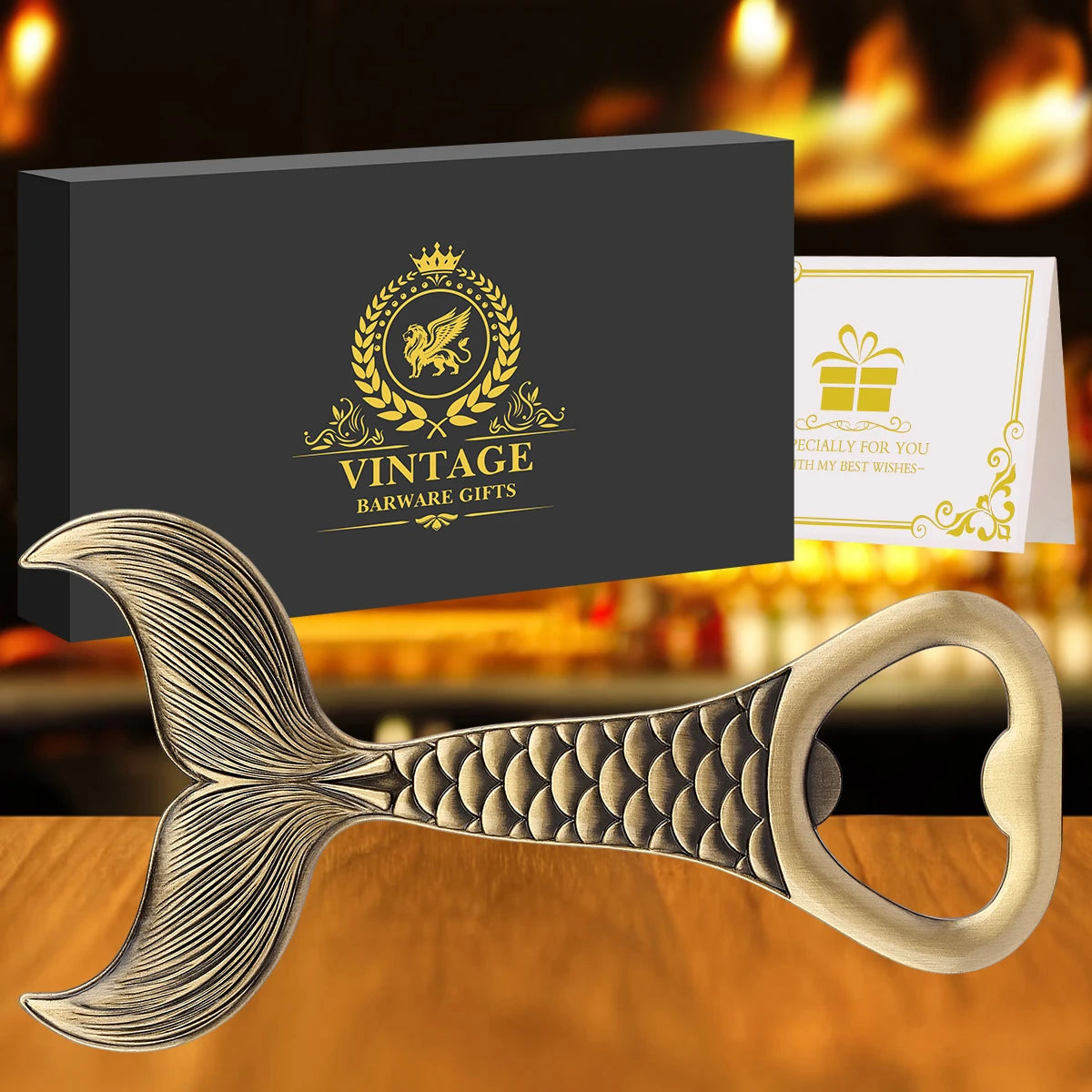 Fischschwanz Bierflaschenöffner aus Metall – Luxuriöser Korkenzieher für Angler Kaufschwan®