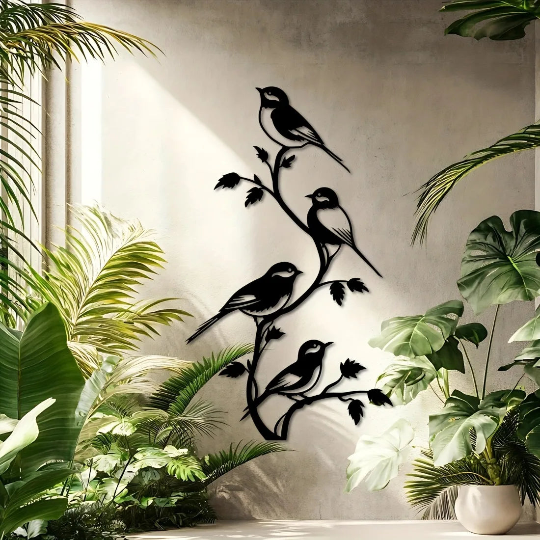 2D Flache Retro Metall Vogel Silhouette Wanddekoration – Handgefertigte Laser-Cut Kunst Kaufschwan®