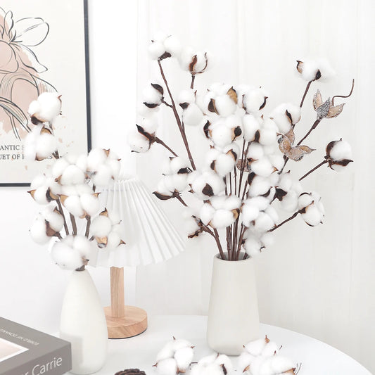 10 Stück Bunte Künstliche Blumen (Baumwollkopf) & Natürliche Trockenblumen – Dekoration für Zuhause, Geburtstag & Weihnachten | DIY Kranz & Girlanden Set Kaufschwan®