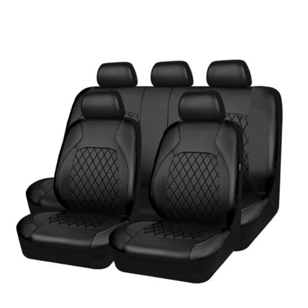 Universeller Autositzbezug aus PU-Leder – Rundum-Schutz Sitzkissen für Auto, SUV & Pickup Kaufschwan® Schwarz