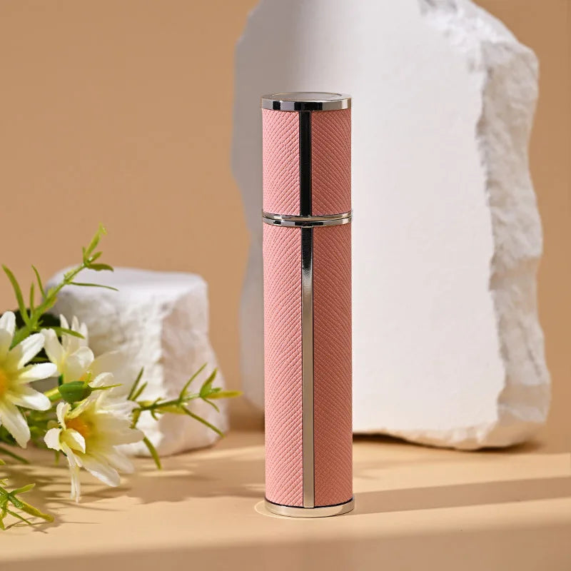10ml Luxury Leather Glass Perfume Spray Bottle Portable Mini Refillable Perfume Atomizer Empty Traveling Perfume Refill Bottles Kaufschwan® GERMANY Pink