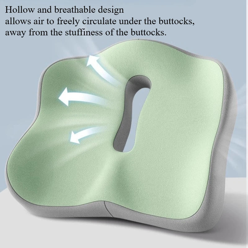 Memory Foam Sitzkissen | 3D Ergonomische Unterstützung | Waschbarer Bezug für Auto & Büro Kaufschwan®