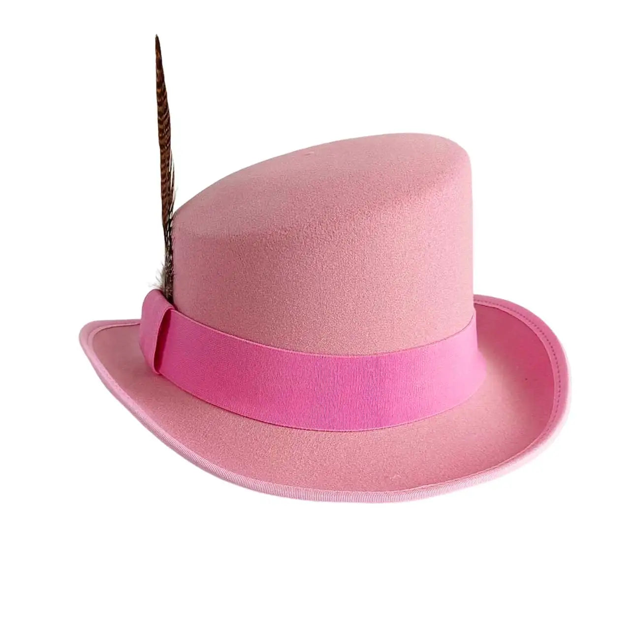 Großer High-Top Fedora Hut – Gentleman Bowler Hut, Britischer Stil, Herbst & Winter, Magic Hat für Herren Kaufschwan® Rosa 60-62CM