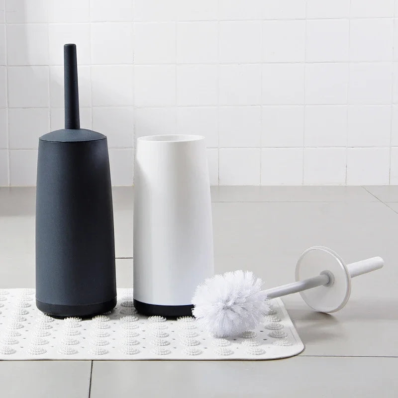 Toilettenbürste aus Kunststoff mit Halter – Reinigungsbürste mit langem Griff und Standfuß Kaufschwan®