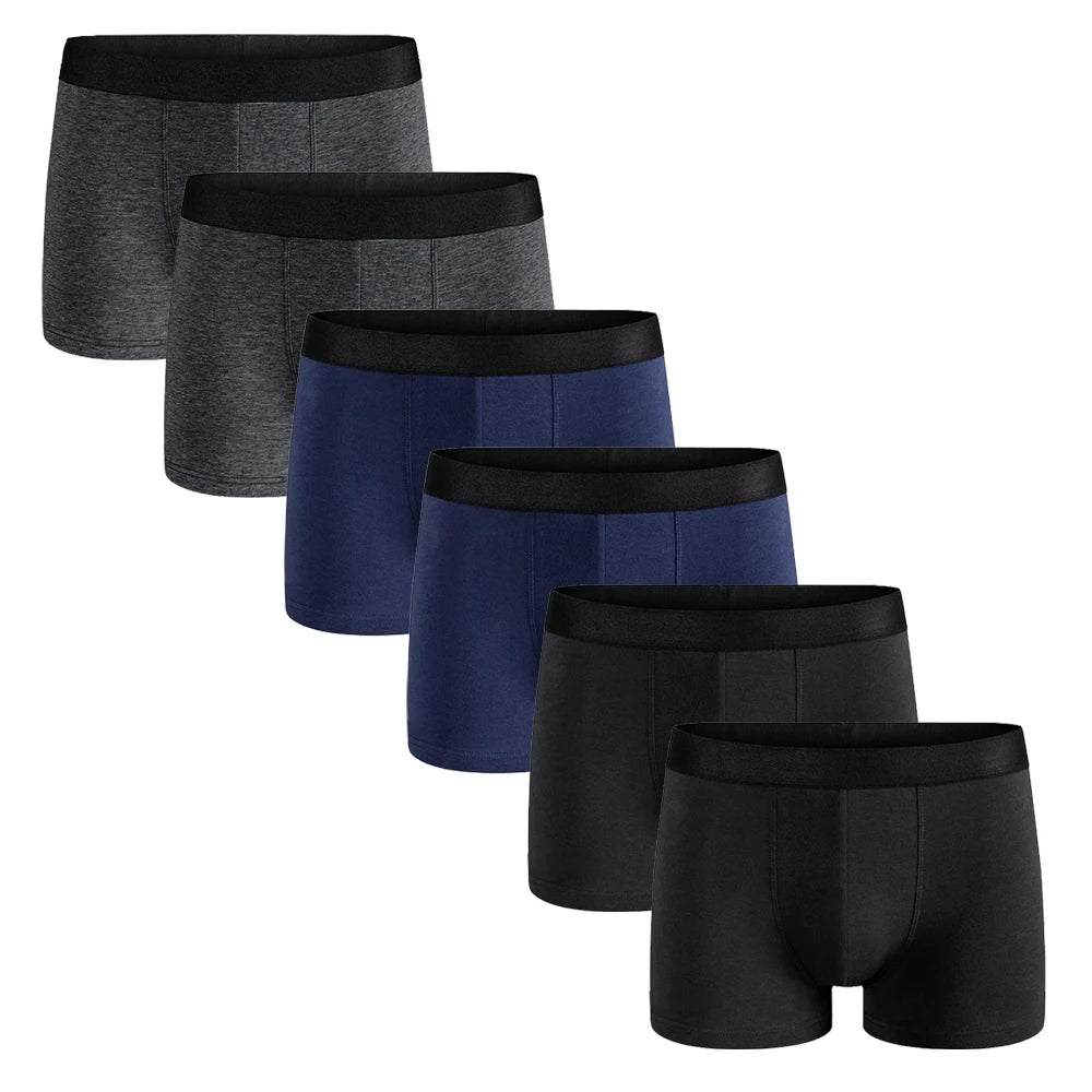 6er-Pack Herren Boxershorts Baumwolle – Luxus Unterwäsche Set | Bequeme Shorts & Unterhosen für Männer Kaufschwan® 6er Set 6 S