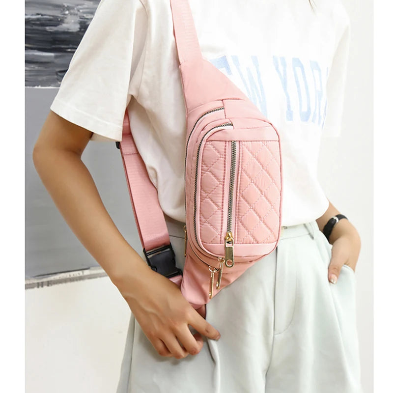 Damen Wasserdichte Nylon Gürteltasche – Designer Crossbody Brusttasche | Modische Fanny Pack, Banana Hip Bag & Reise Hüfttasche Kaufschwan®