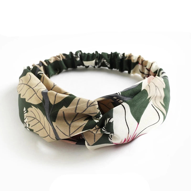 Haarreif mit Print – Vintage Sommer Turban-Haarband für Damen & Mädchen Kaufschwan® Grün 2