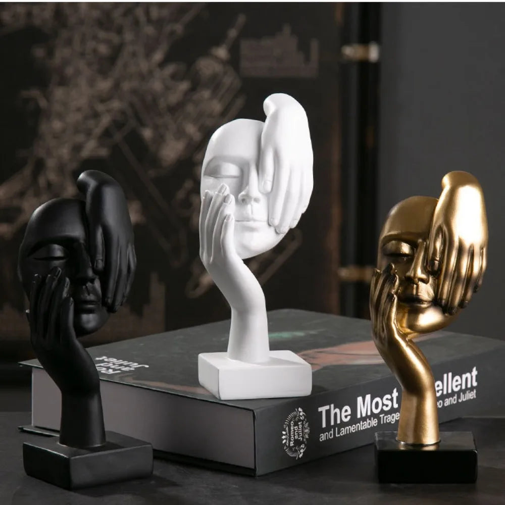 Abstrakte Resin Gesichtsstatue – Nordische Desktop Skulptur im Light-Luxury-Stil für Büro und Zuhause Kaufschwan®