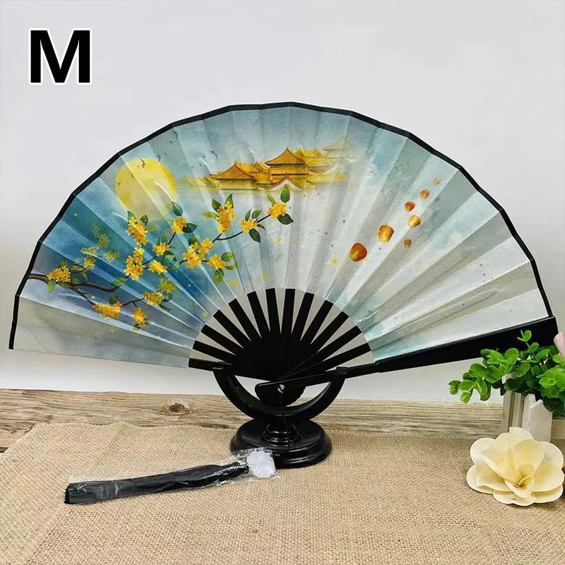 Retro Drachen Faltfächer | Beidseitiger Seidenstoff Handfächer | 8-Zoll Tragbarer Chinesischer Hanfu Fächer für Damen & Herren Kaufschwan® Design 10