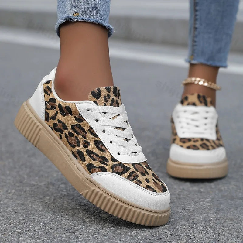 Frühling Damen Sneaker mit Leopardenmuster – Retro Chunky Casual Schuhe | Bequemes Flach-Design & Vielseitige Mode Kaufschwan®