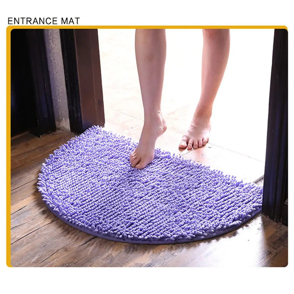 Halbrunde Chenille Badematte – Rutschfeste, Saugfähige Badematte für Dusche & Boden Kaufschwan®