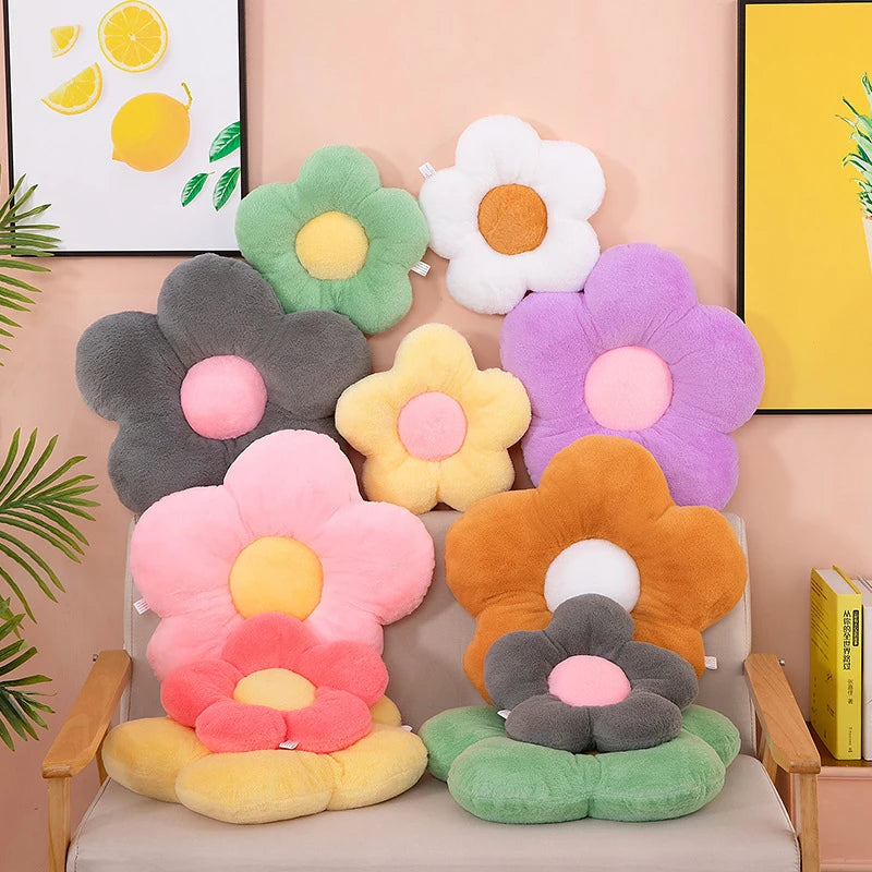 Gefülltes Fünf-Blütenblatt Kissen | Süßes Sonnenblumen Plüschkissen | Dekoration fürs Mädchenzimmer & Fensterbank | Rosa Sitzkissen Kaufschwan®