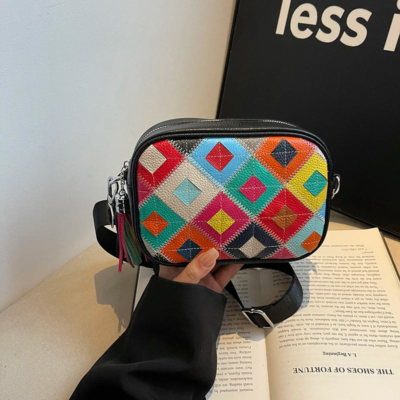 Kleine Bunte Ledertasche – Luxus Damen Handtasche, Crossbody & Schultertasche in Hochwertiger Verarbeitung