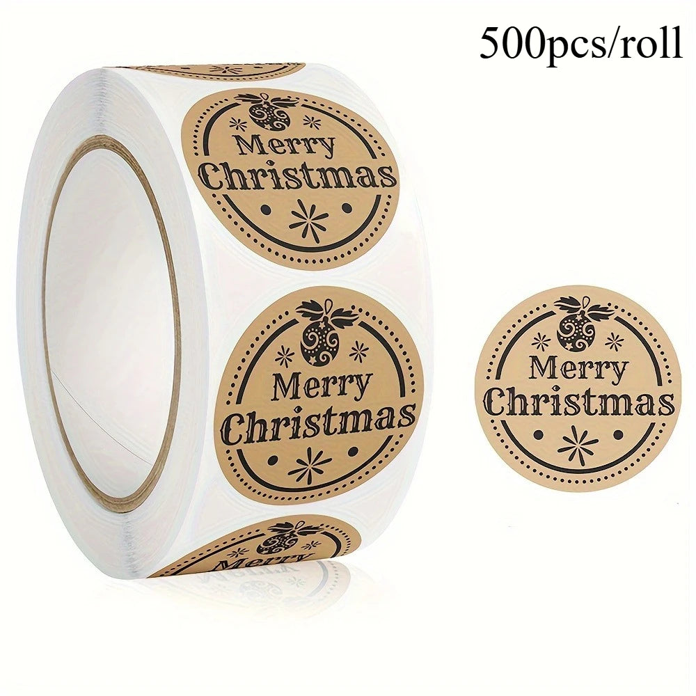 500 Stück „Merry Christmas“-Aufkleber – Festliche Geschenkaufkleber | Deko-Etiketten für Geschenke, Umschläge, Karten & Weihnachtsverpackungen