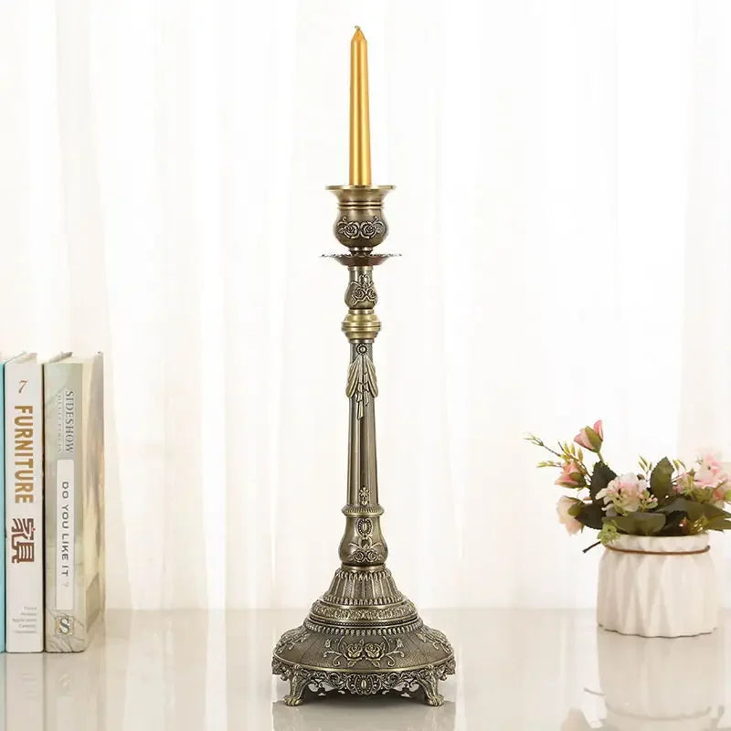 Bronzefarbener Metall Kerzenhalter – Eleganter Kerzenständer für Restaurant, Hochzeit & Candle-Light-Dinner Dekoration Kaufschwan®