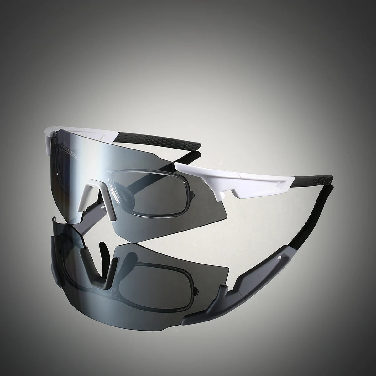 Übergroße Sportbrille/Skibrille – Modische Outdoor Sonnenbrille für Damen & Herren | Trendige Spiegelbrille mit UV400 Schutz für Radfahren & Freizeit Kaufschwan®