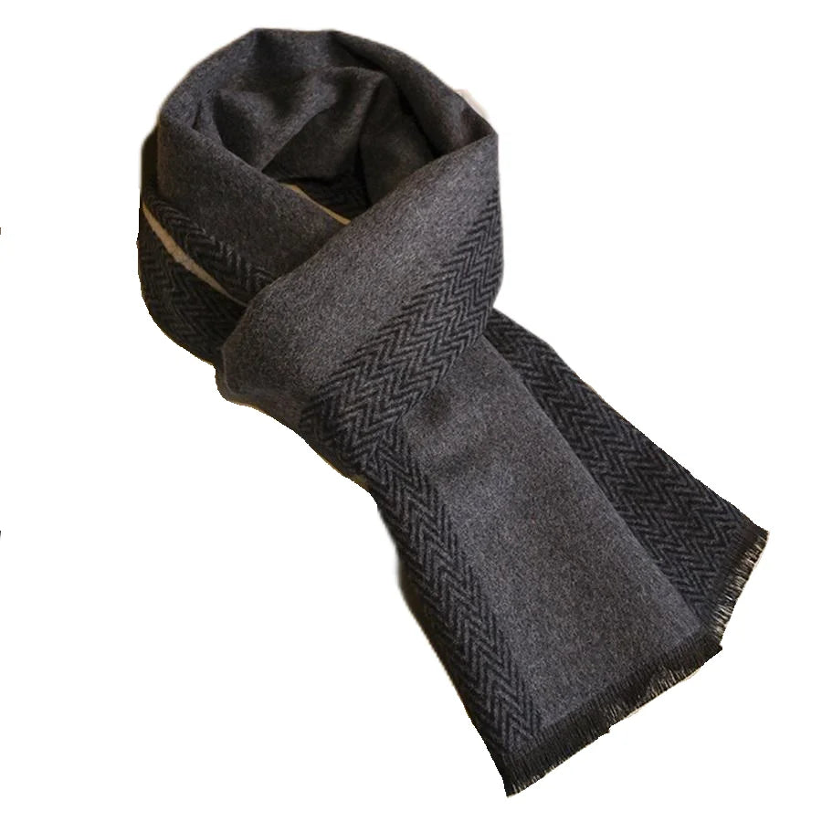 Winterschal für Herren | Karo Streifen & Paisley Jacquard | Beidseitiger Kaschmir-Imitat Halswärmer – Warm & Winddicht Kaufschwan®