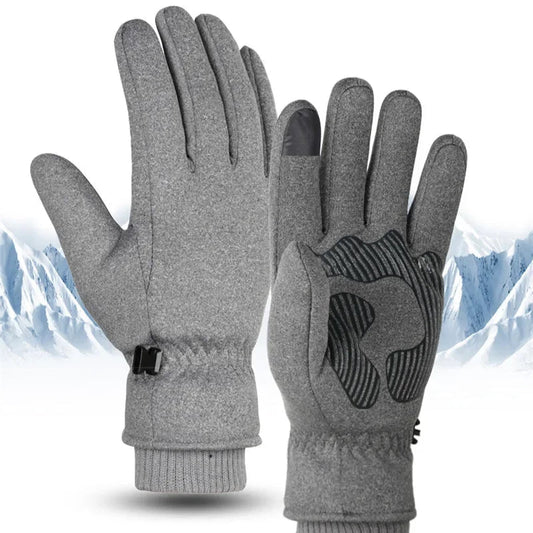 Herren Skihandschuhe – Wasserdichte Winddichte Winter Fäustlinge | Rutschfest Gefüttert mit Samt, Schneemobil & Motorrad Handschuhe für Winterreisen Kaufschwan®