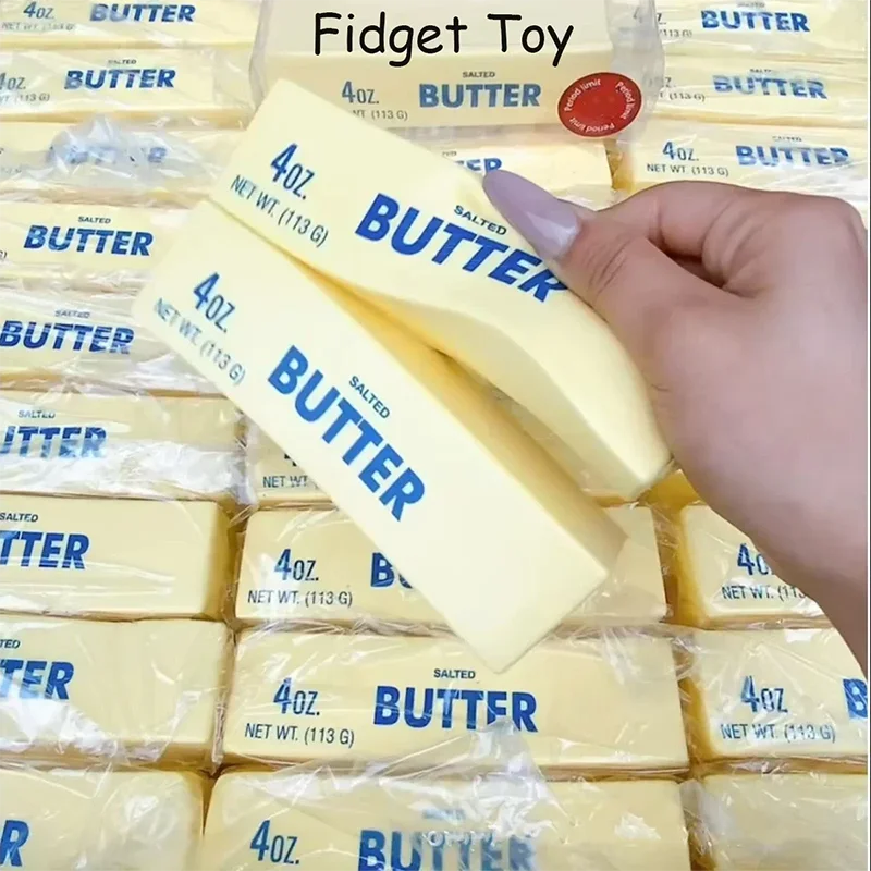 Butterstück-Squishy – Weiches Elastisches Knautsch- & Fidget-Spielzeug, Lustiger Scherzartikel & Sensorikspielzeug zum Stressabbau Kaufschwan®
