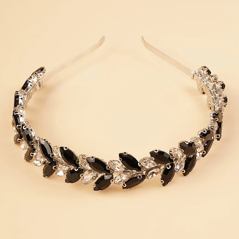 Kristall-Braut-Haarreif - Funkelndes Strass-Haaraccessoire für Damen & Mädchen Kaufschwan® Schwarz