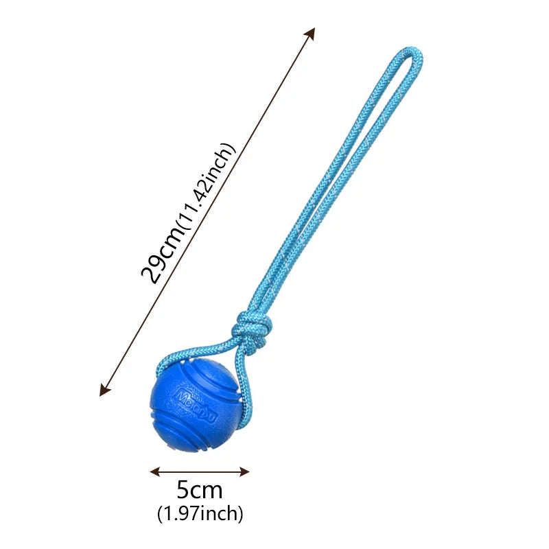 Hund Trainingsball mit Seil – Baumwoll Seilspielzeug zum Ziehen und Werfen Kaufschwan® Blau S