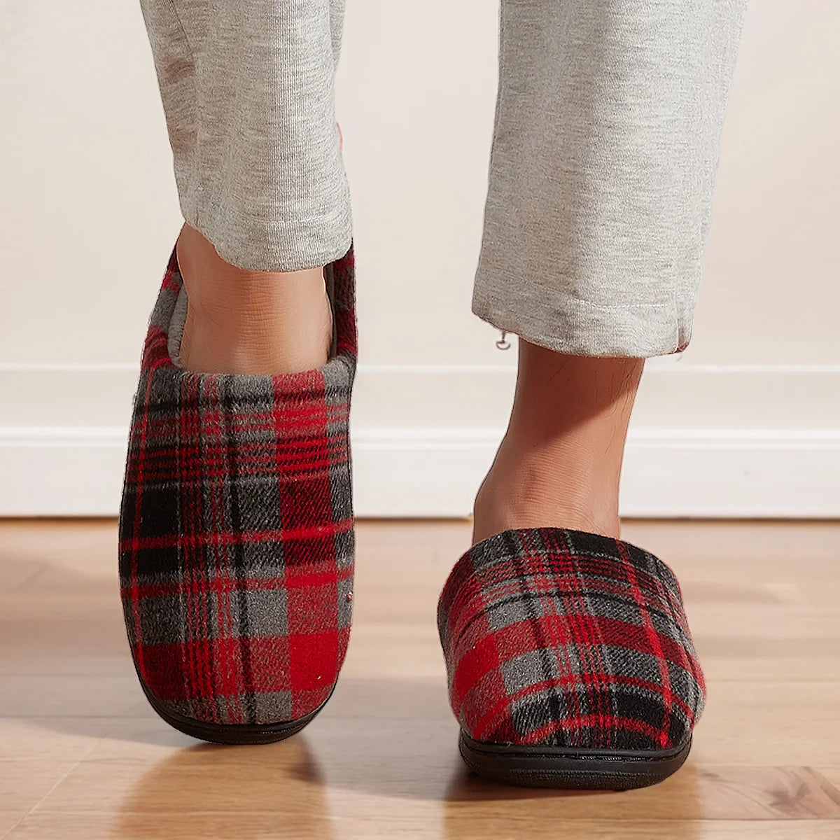 Herren Plüsch Hausschuhe | Bequeme Memory Foam Schuhe | Winter Warm & Weich Schlafzimmer Hausschuhe
