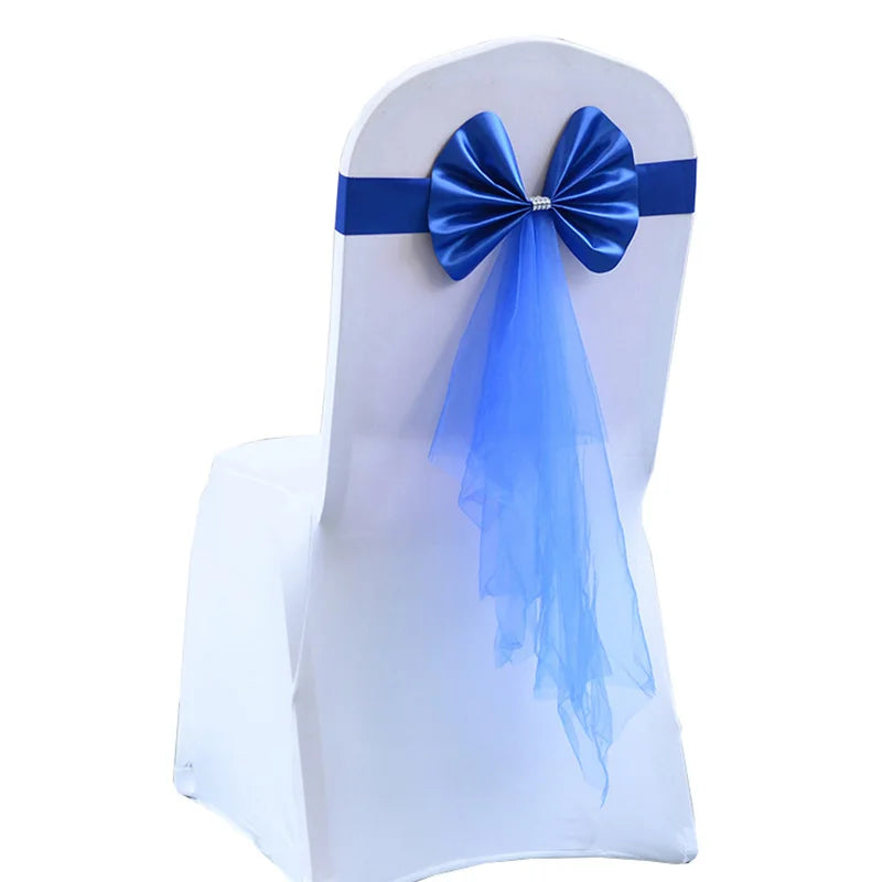 Stuhlschleifen mit Satinband – Elegante Hochzeits- & Event Dekoration Kaufschwan® Königsblau 4 Stück