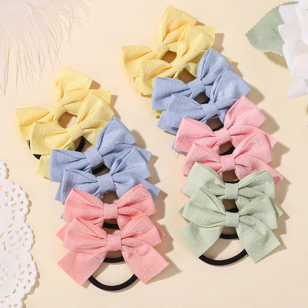 20 Stück Bunte Elastische Haargummis für Kinder & Mädchen | Niedliche Scrunchies mit Schleife | Baby Haaraccessoires & Haarschmuck Kaufschwan®