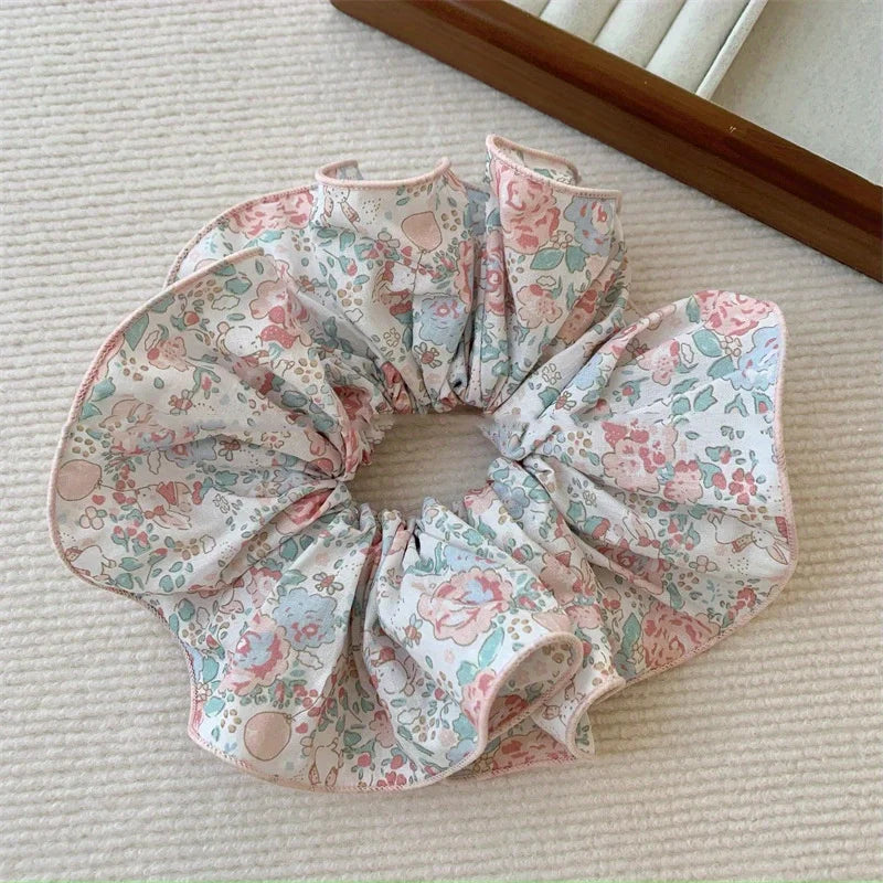 Rustikale Blumenhaarringe | Übergroße Spitzen-Scrunchies | Fairycore Alltags-Haarschmuck für Damen Kaufschwan® Design 1