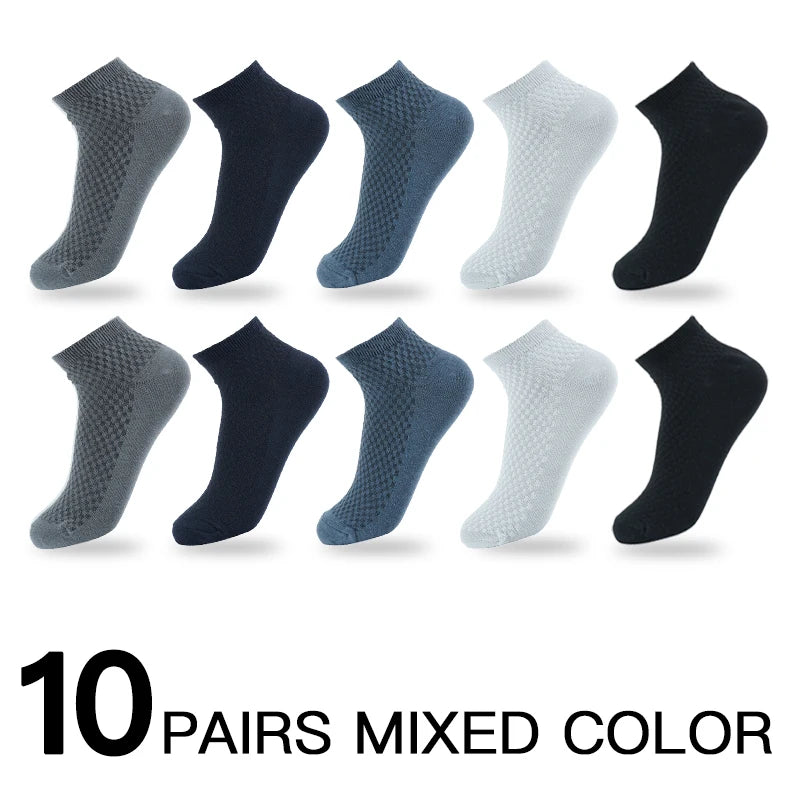 10 Paare Herren Businesssocken | Neuer Stil Schwarze Kurze Atmungsaktive Deodorant-Socken Kaufschwan® 10er Set 6 Einheitsgröße