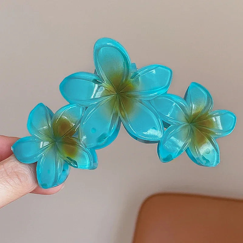 Blumen-Haarklammer – Retro Bunter Haar-Clip Kaufschwan® Blau