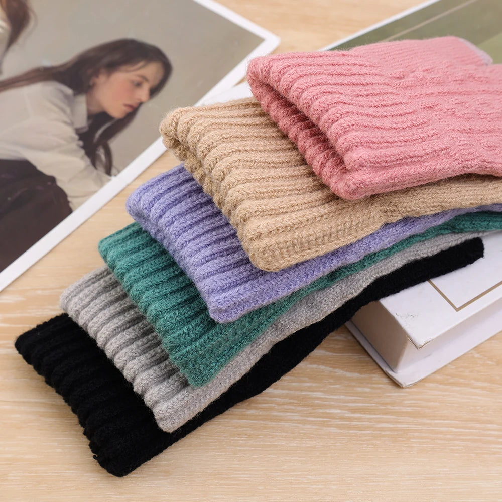 Unisex Winterhandschuhe – Warme Strickhandschuhe mit Fleece-Futter | Touchscreen Vollfinger Handschuhe für Damen & Herren, Fahrrad & Autofahren Kaufschwan®
