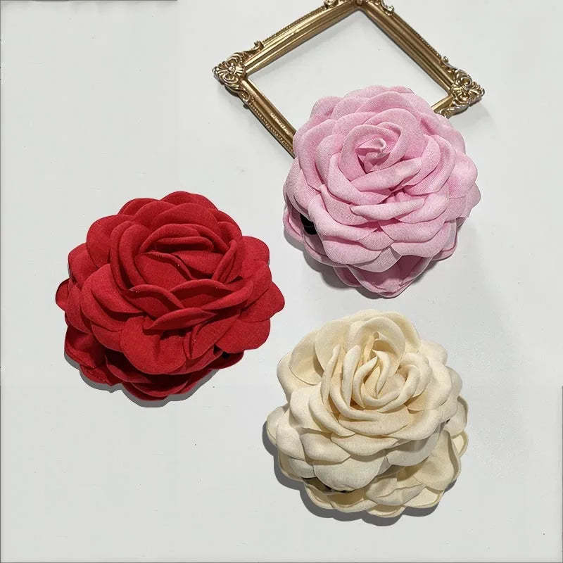Stoff-Rosen-Haarklammern – Elegante Haaraccessoires für Damen & Mädchen
