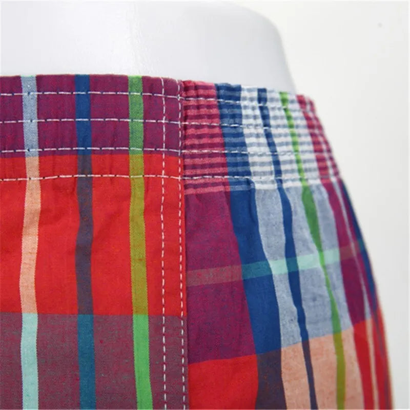 4er-Pack Herren Boxershorts aus Baumwolle – 100% Gekämmte Baumwolle | Klassisches Karomuster, Lockerer Oversize-Schnitt, Atmungsaktive Unterwäsche Kaufschwan®