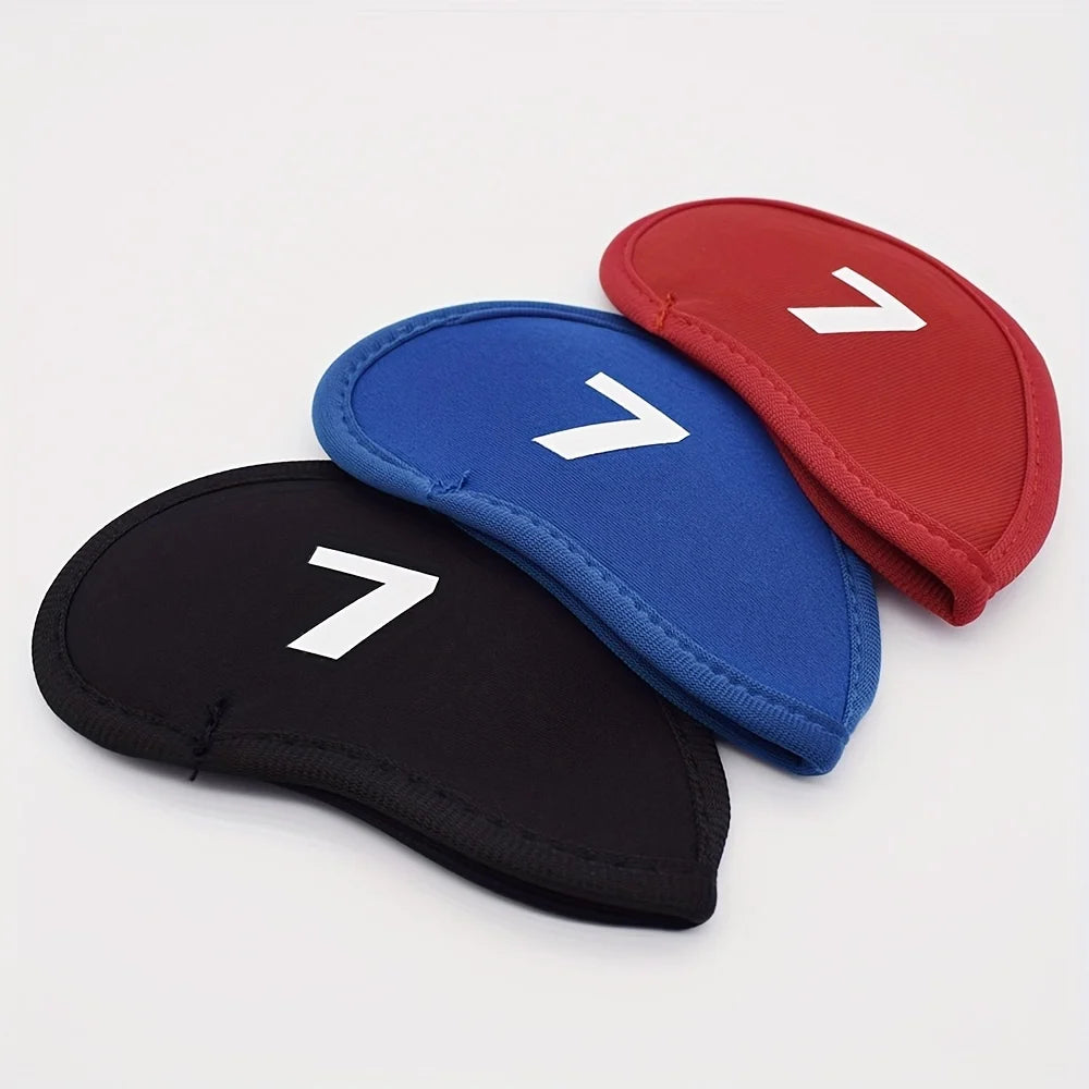 10 Stück Golf Schlägerhauben Set – Tragbare Eisenkopf Schutzhüllen | Langlebige PU-Leder Headcover für Golfschläger Kaufschwan®