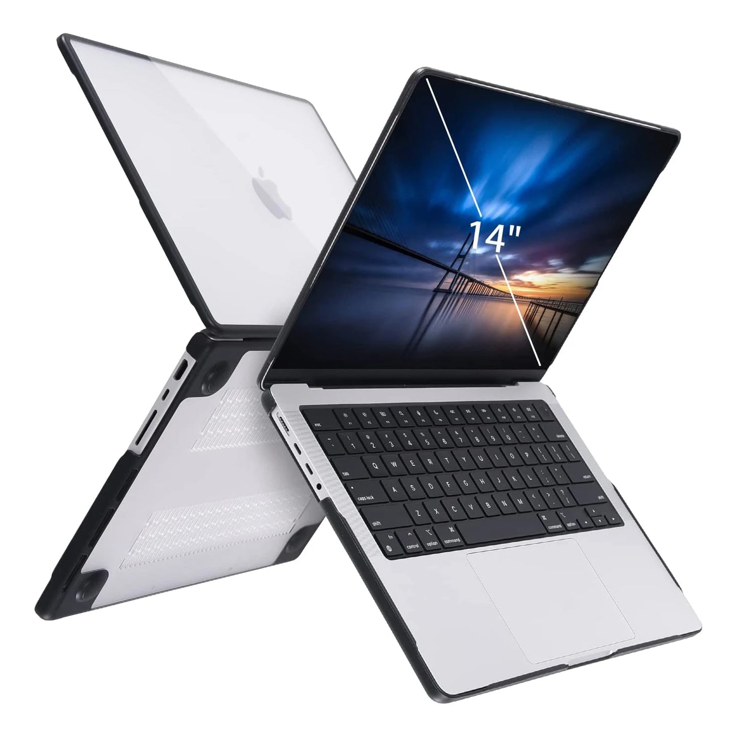 Laptop Hülle mit Weichen Kanten für MacBook Air & Pro – Stoßfeste Schutzhülle Kaufschwan® Schwarz transparent Air 15.3 M2 M3 M4 M5