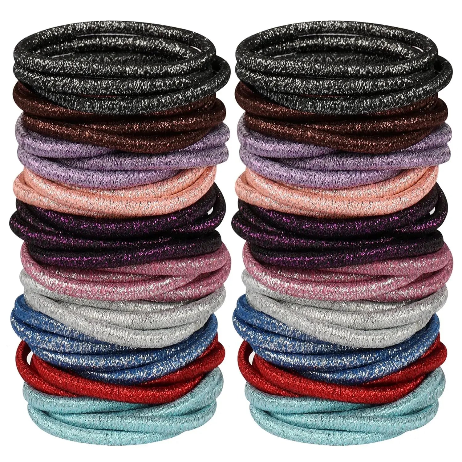 10/50 Stück 4mm Haarschonende Elastische Haargummis | Mixfarben & Schwarz Pferdeschwanzhalter für Damen, Herren, Mädchen & Jungen | Großpackung Kaufschwan® Set 4 50er Set
