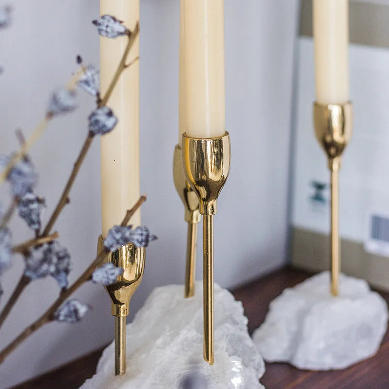 Kerzenhalter mit Natürlicher Gipsbasis – Romantische Tischdekoration & Kreativer Wachsschmelz Aroma Behälter Kaufschwan®