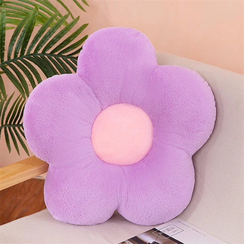 Gefülltes Fünf-Blütenblatt Kissen | Süßes Sonnenblumen Plüschkissen | Dekoration fürs Mädchenzimmer & Fensterbank | Rosa Sitzkissen Kaufschwan®