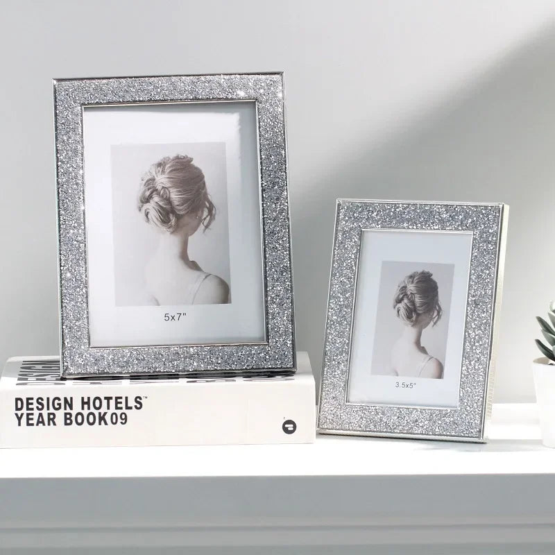 Eleganter Minimalistischer Kristall Metall Bilderrahmen – Premium Hochzeits- und Wohn Dekoration Kaufschwan®
