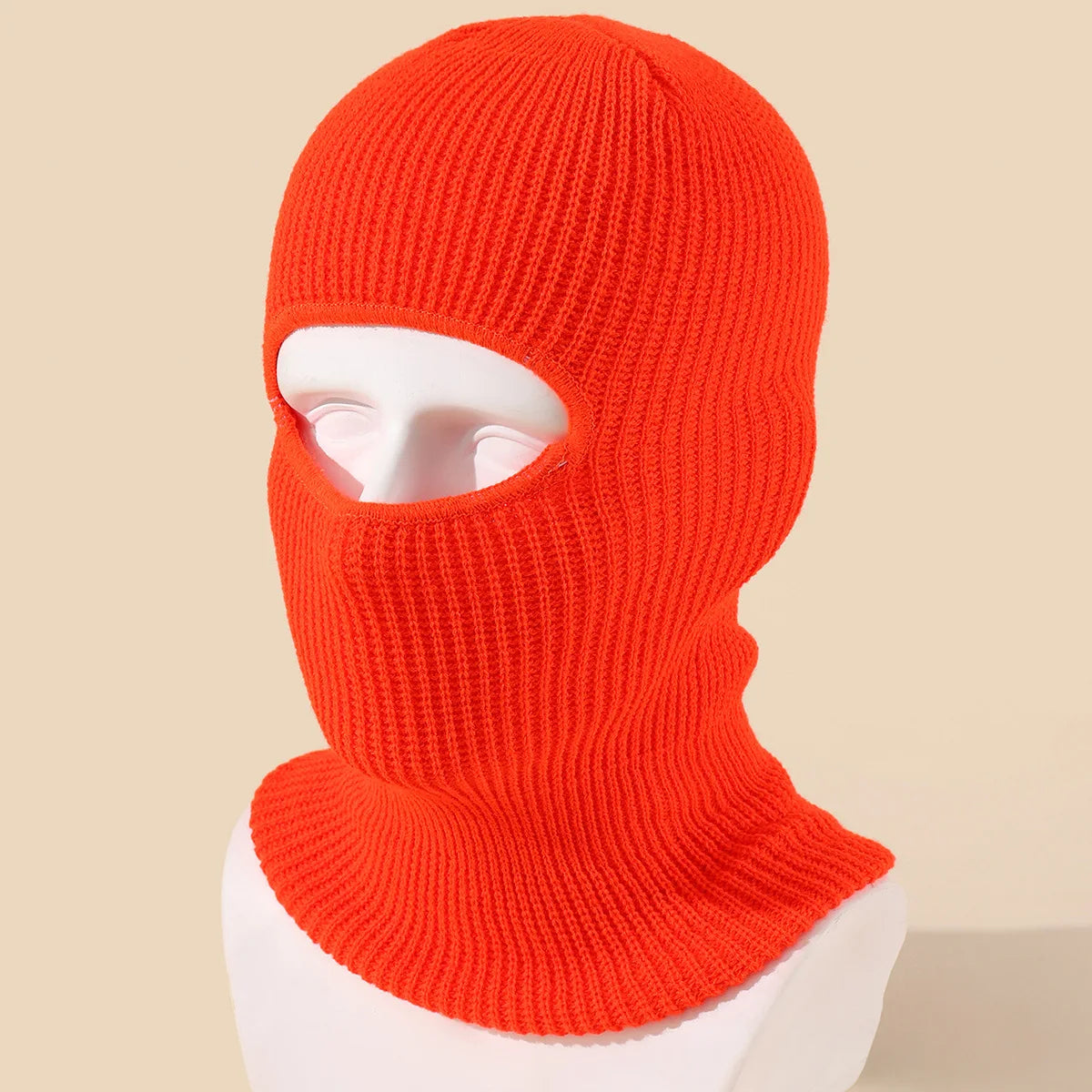 Unisex 1-Loch Skimaske Balaclava – Gestrickte Vollgesichts-Beanie Mütze | Winddichte Wintermütze für Damen & Herren beim Radfahren & Outdoor