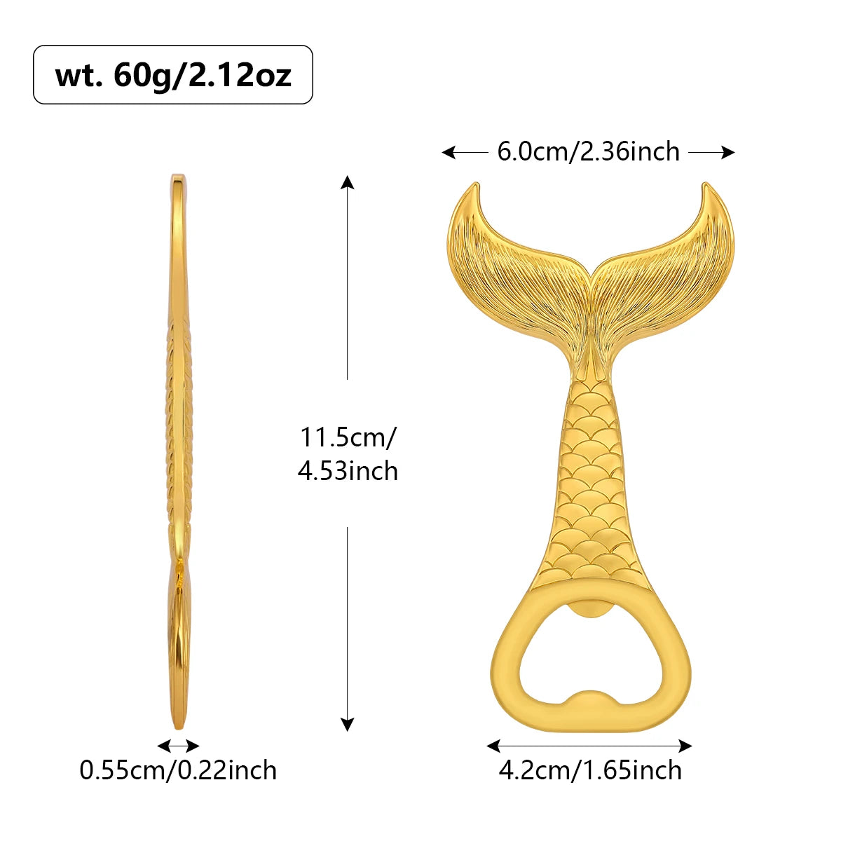Fischschwanz Bierflaschenöffner aus Metall – Luxuriöser Korkenzieher für Angler Kaufschwan®